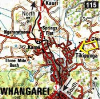 Map - Whangarei Falls Backpacker